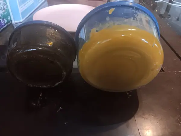 Golden cannabis extract during post-processing