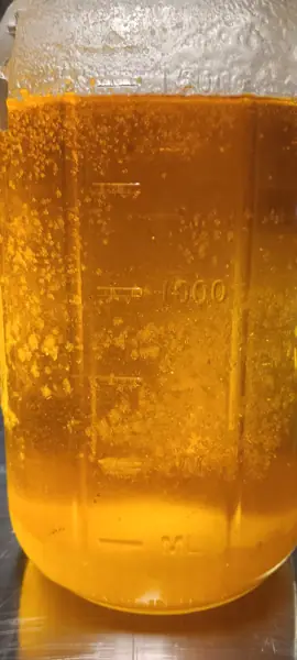 Golden cannabis extract during post-processing