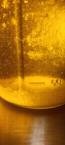 Golden cannabis extract during post-processing