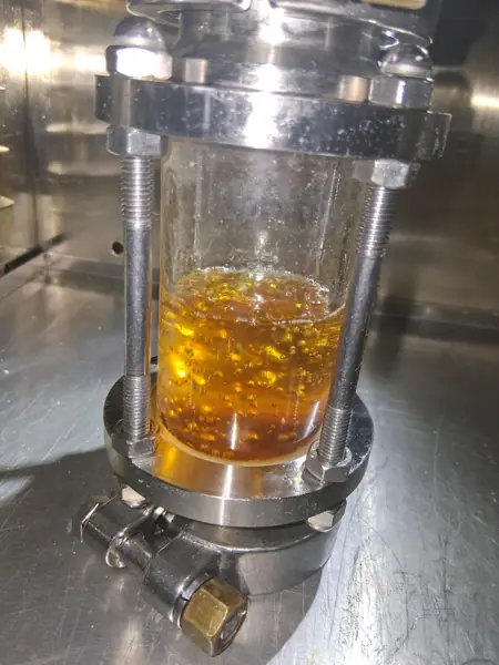 Golden cannabis extract during post-processing
