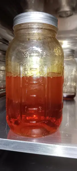Golden cannabis extract during post-processing