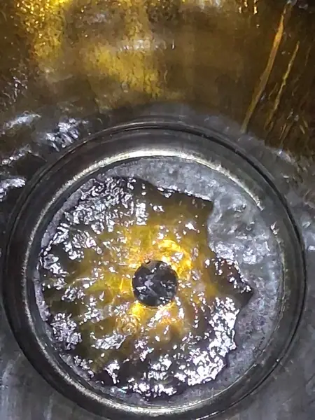 Golden cannabis extract during post-processing
