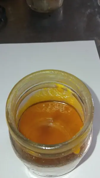 Golden cannabis extract during post-processing